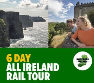 6 Day Tour of Ireland Banner with Cliffs of Moher and Blarney Castle