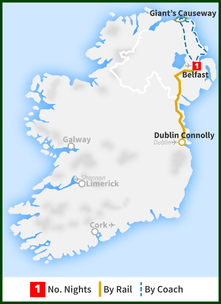 giants causeway tour map