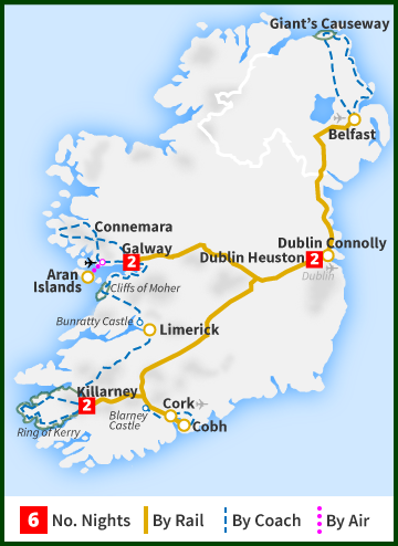 Tour of Ireland Map - The All Ireland Tour