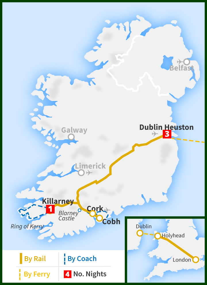 Five Day Tour - London-Dublin, Cork, Blarney Castle & The Ring of Kerry